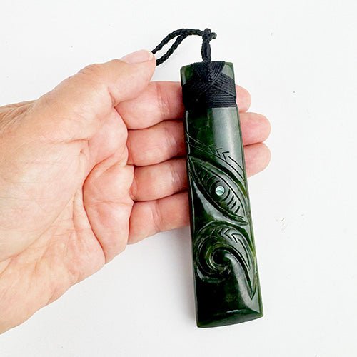 12cm Pounamu Greenstone Toki Manaia Necklace - ShopNZ