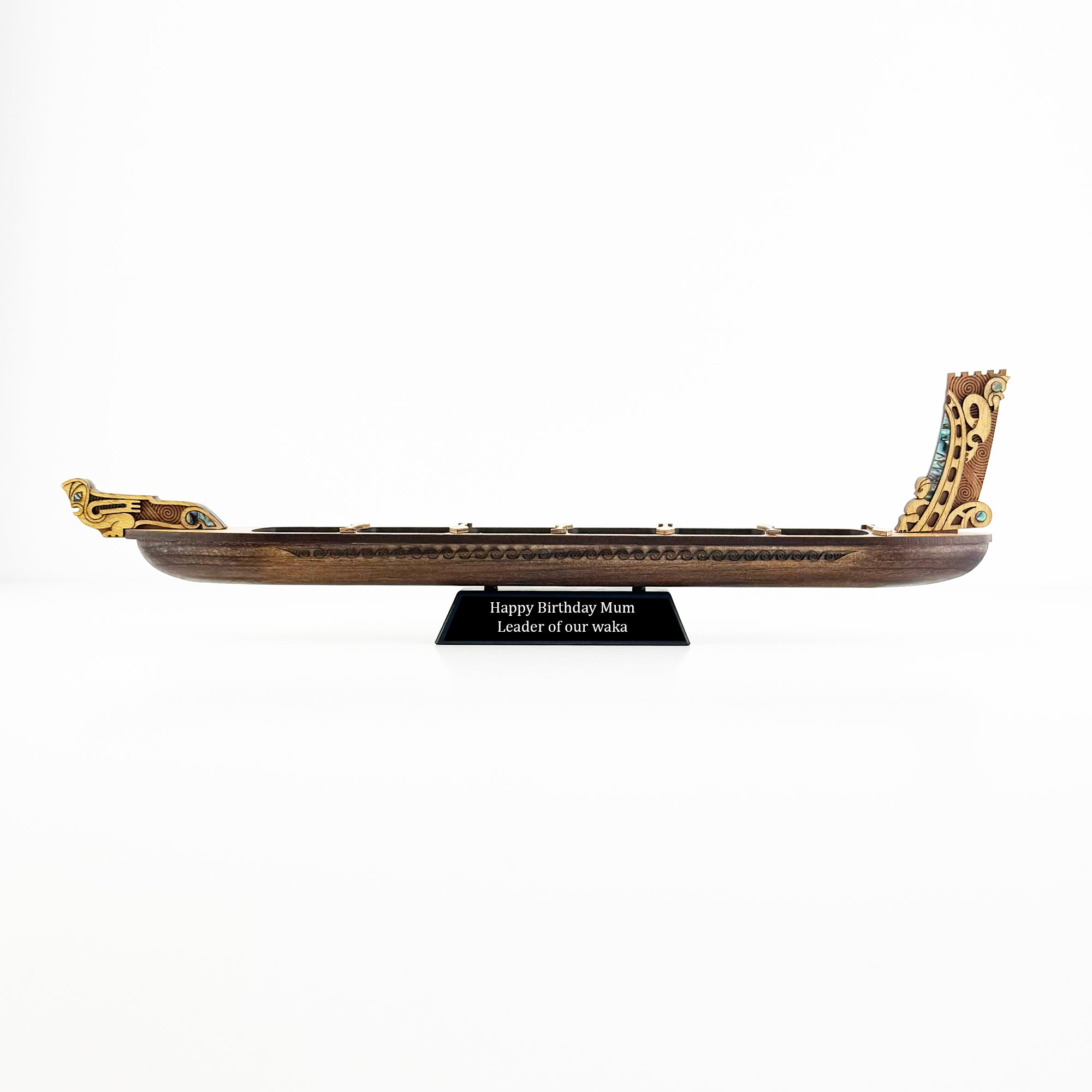 Medium Size NZ Māori Waka Taua War Canoe - Ornament and Trophy