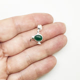 Bead Style Sterling Silver and Greenstone Kiwi Charm