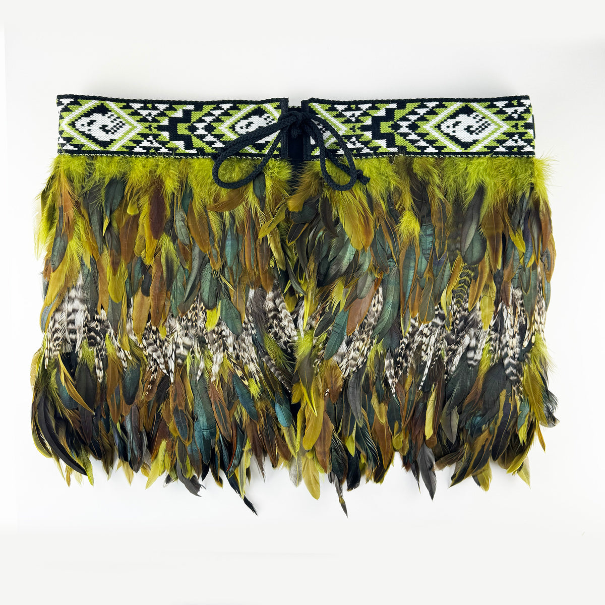 Native NZ Kākāpō Bird Feather Māori Korowai