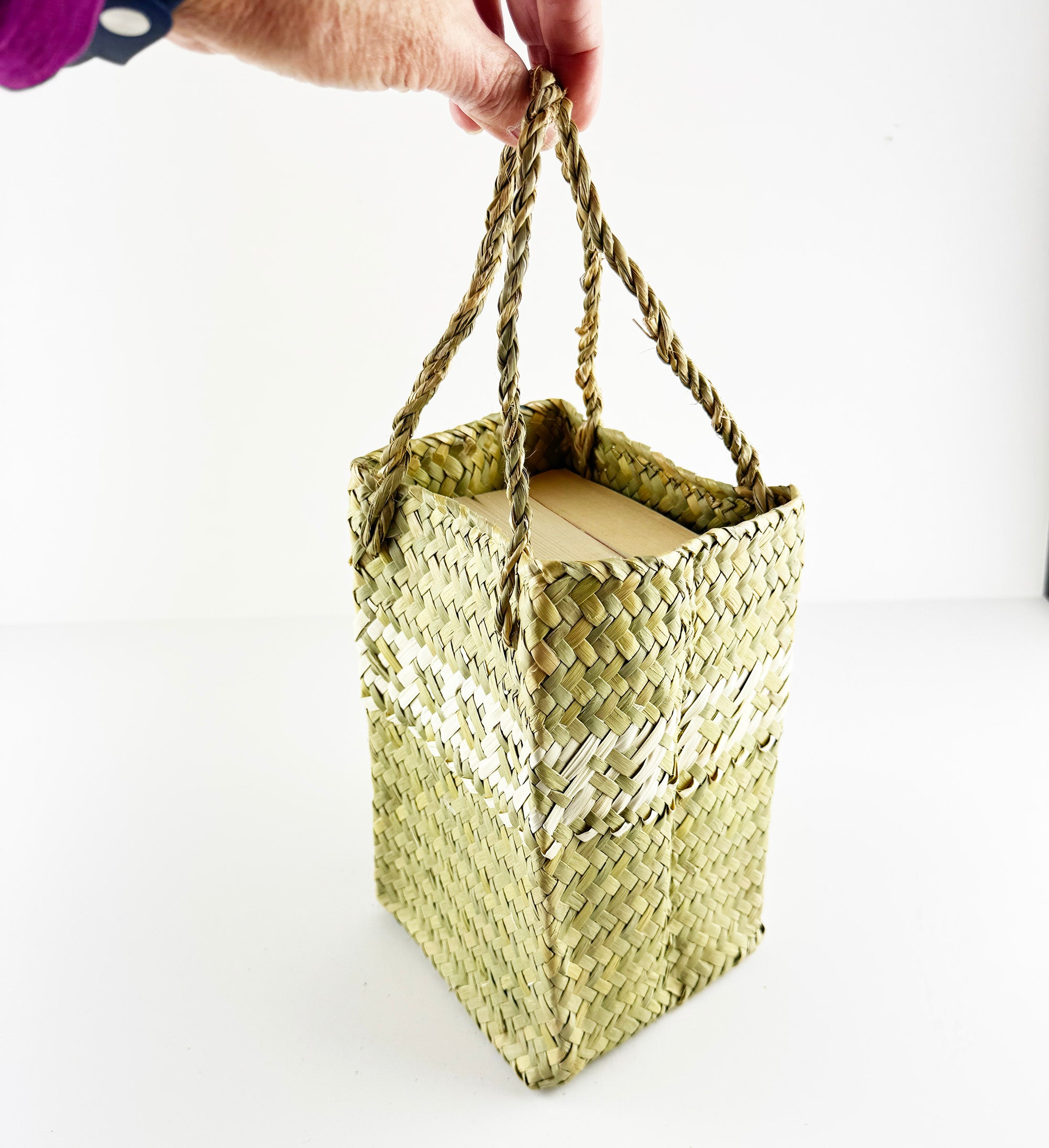 Half Wine Bottle Size Vietnamese Flax Bag
