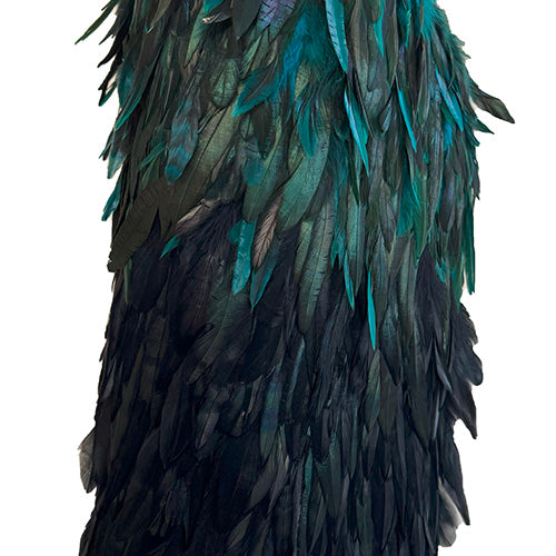 Paua and Black Maori Korowai Cape