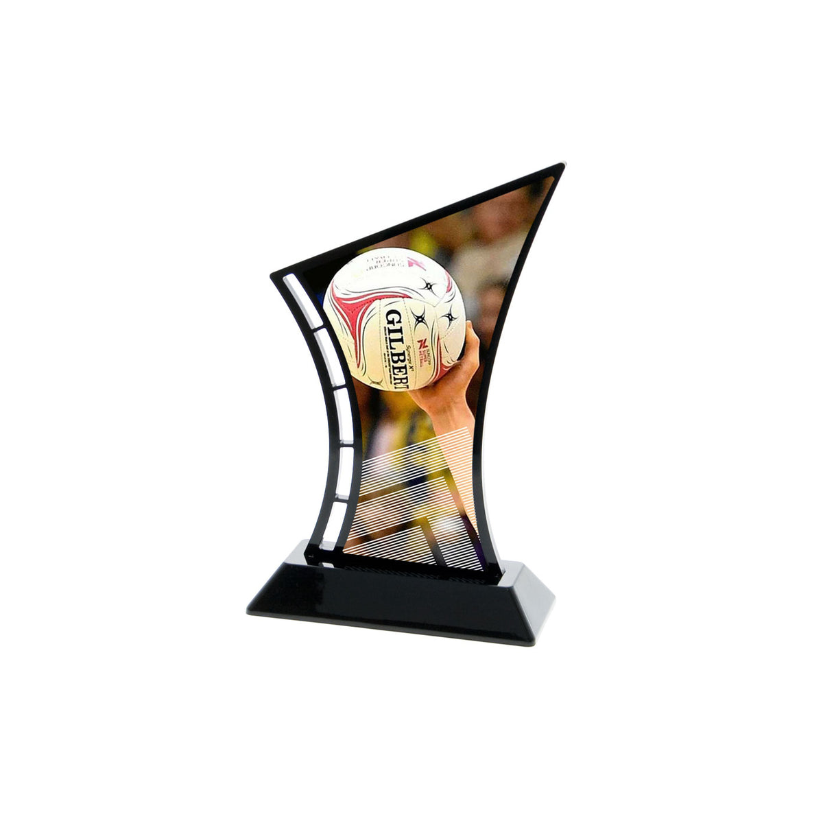 Black Acrylic NZ Netball Sports Award Trophy