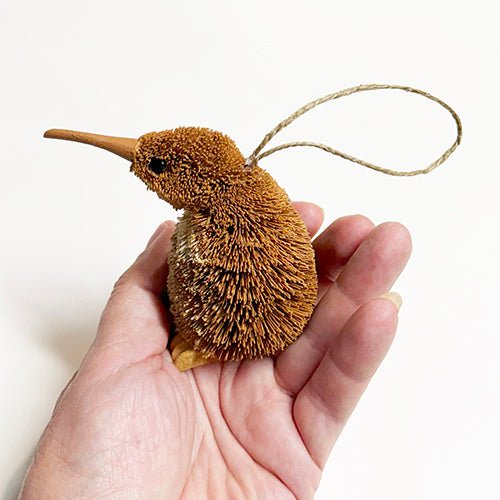 Brush Hanging Kiwi Bird Xmas Ornament - ShopNZ