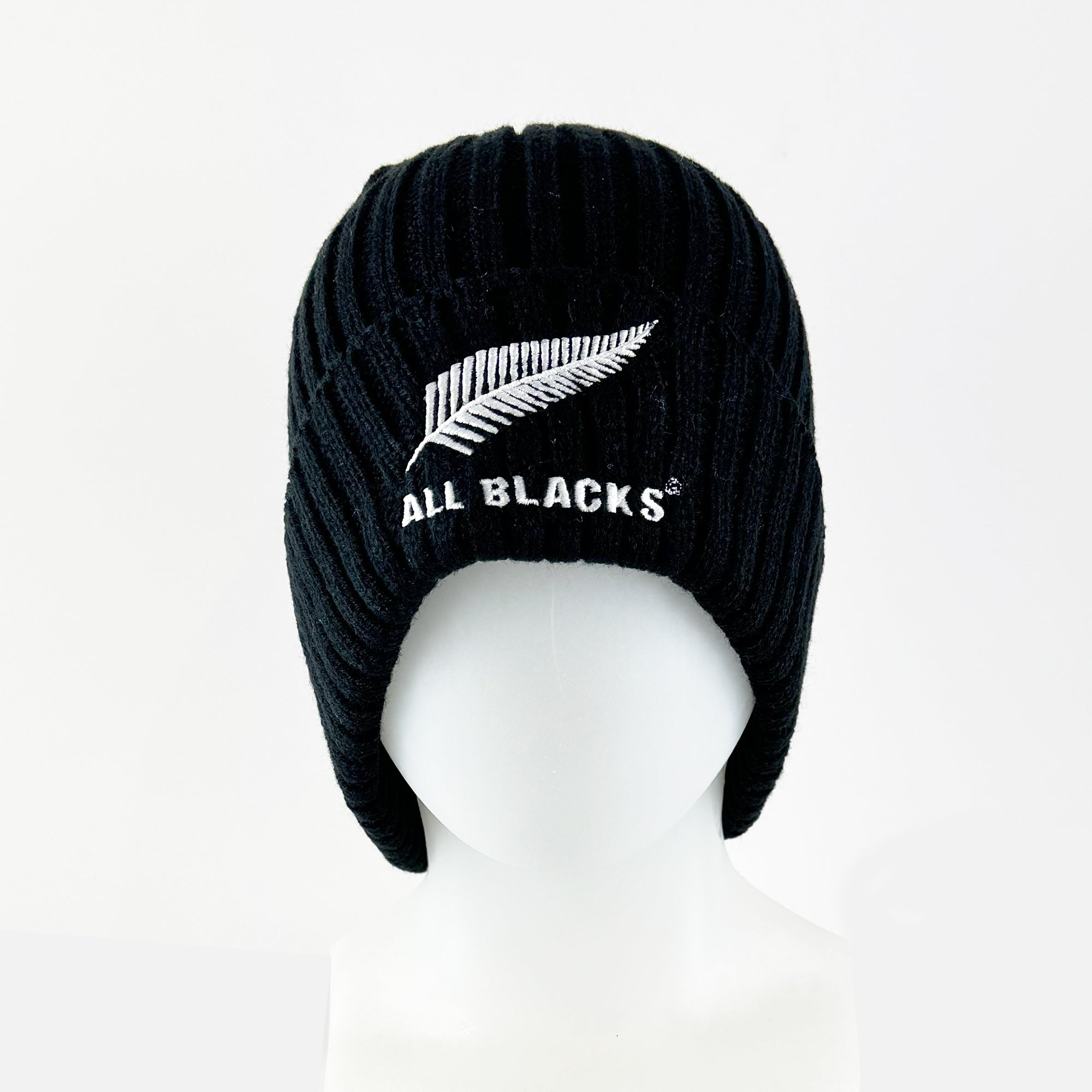 Classic All Blacks Rugby Ribbed Beanie Hat - ShopNZ