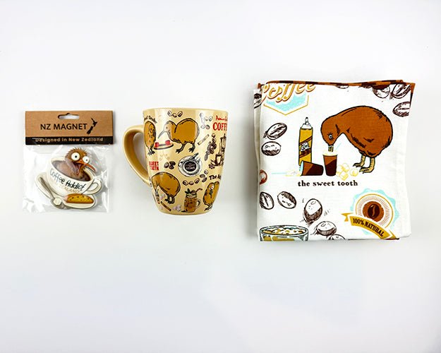 Coffee Kiwi Tea Towel - Fabulous NZ Souvenir - ShopNZ