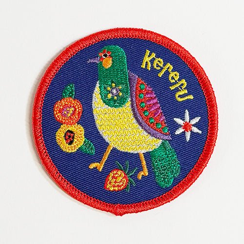 Colourful Kereru Wood Pigeon NZ Iron On Patch - ShopNZ