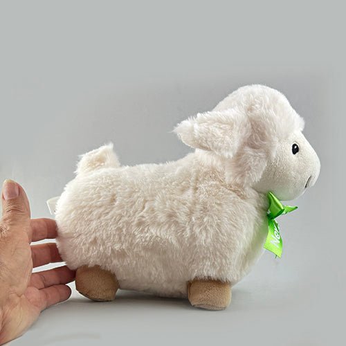 Cute 20cm Standing Sheep Soft Toy - made from recycled material - ShopNZ
