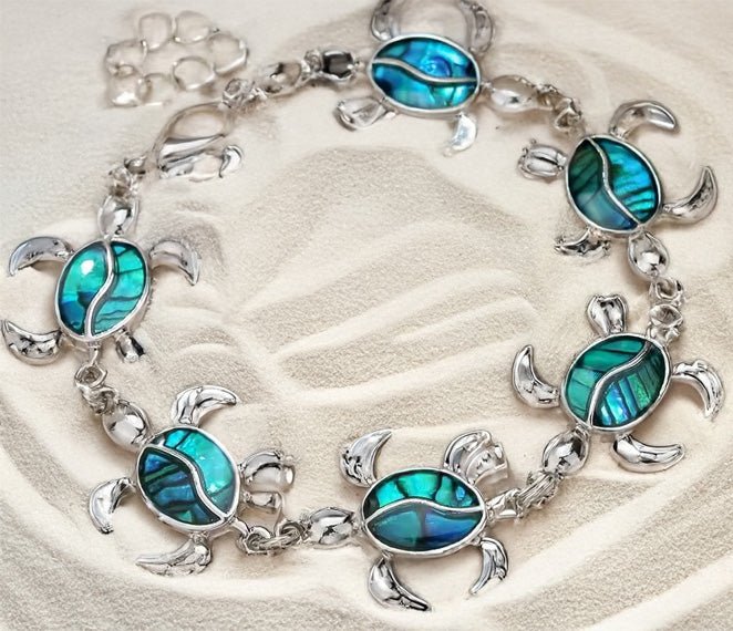 Cute NZ Paua Shell Turtle Bracelet - ShopNZ