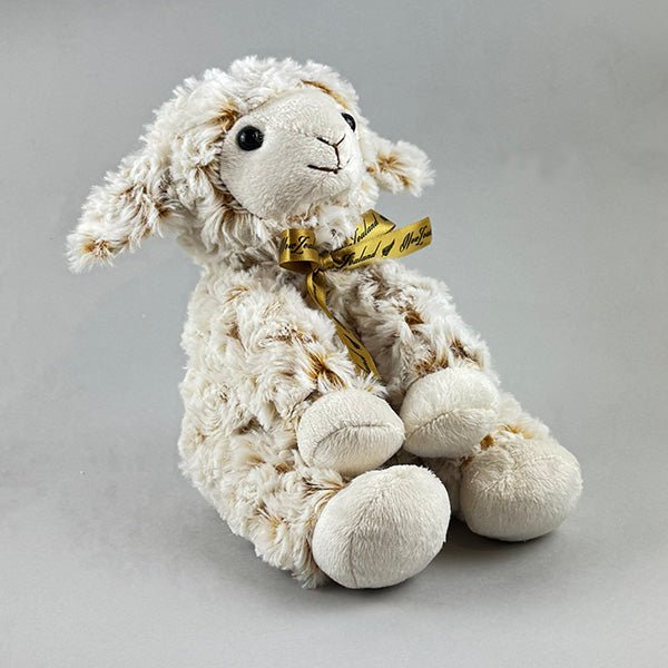 Cute NZ Souvenir Sitting Lamb Plush Toy with Curly Fur - ShopNZ