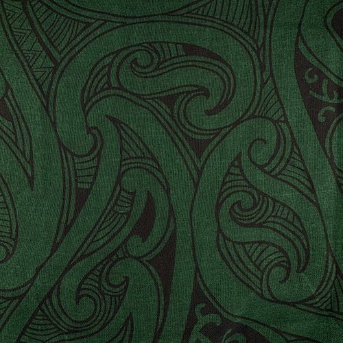 Forest Green Maori Tattoo Design Scarf or Sarong - ShopNZ