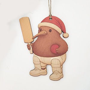 Fun Santa Kiwi Cricket Player Christmas Ornament - ShopNZ