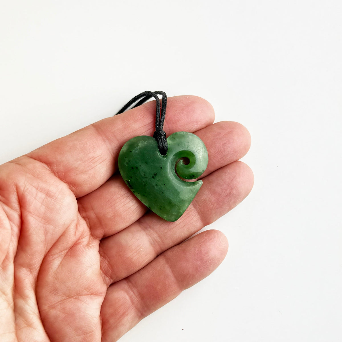 Genuine NZ Greenstone Heart with Koru Necklace - ShopNZ