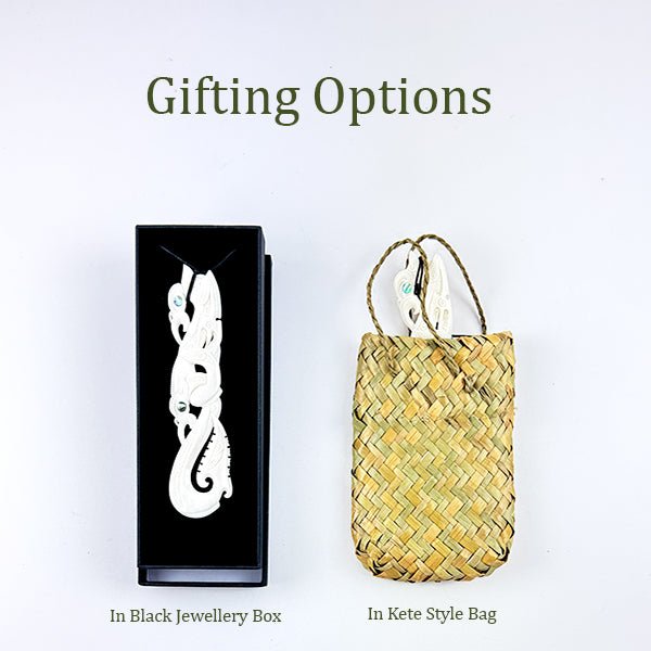 Intricately Carved 12.5cm Maori Bone Manaia Necklace - ShopNZ