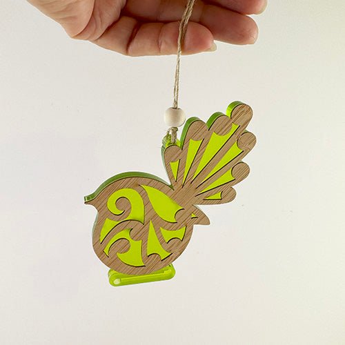 Koru NZ Fantail Bird Christmas Ornament - ShopNZ