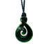 Large NZ Greenstone Twist with Koru Necklace - ShopNZ