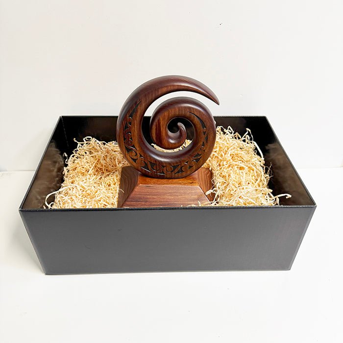 Large Single Koru Wooden Trophy - ShopNZ