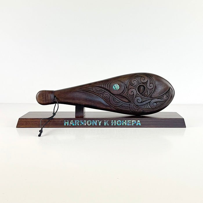 Mahogany Maori Patu with Koru Carving - ShopNZ