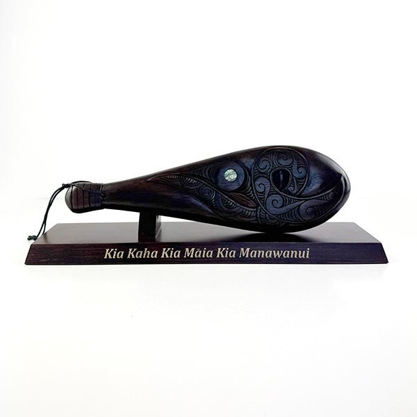 Mahogany Maori Patu with Koru Carving - ShopNZ