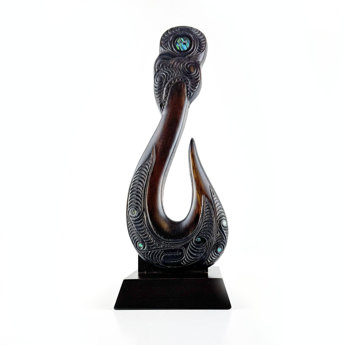 Māori Made 40cm Tall Fish Hook Trophy - ShopNZ
