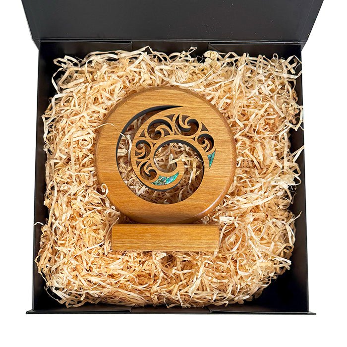 Maori Wood Carving Koru Design Trophy - ShopNZ