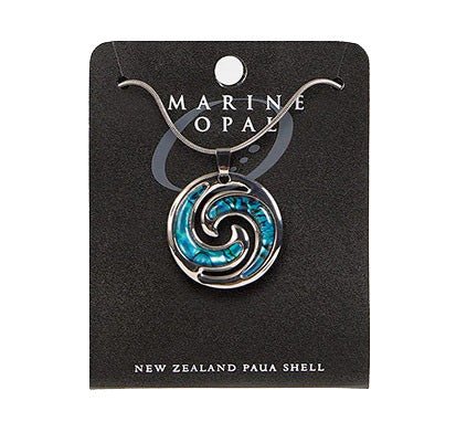 Marine Opal Double Koru Paua Necklace - ShopNZ