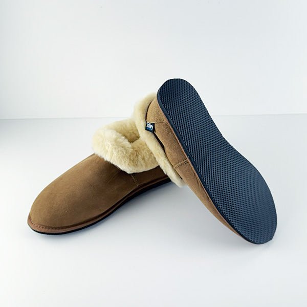 New Zealand Sheepskin Slippers with Roll Collar - ShopNZ