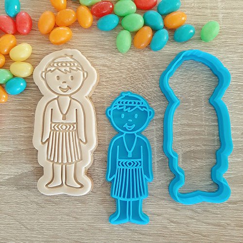 NZ Maori Boy Cookie Cutter and Fondant Stamp - ShopNZ
