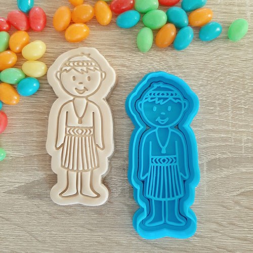 NZ Maori Boy Cookie Cutter and Fondant Stamp - ShopNZ