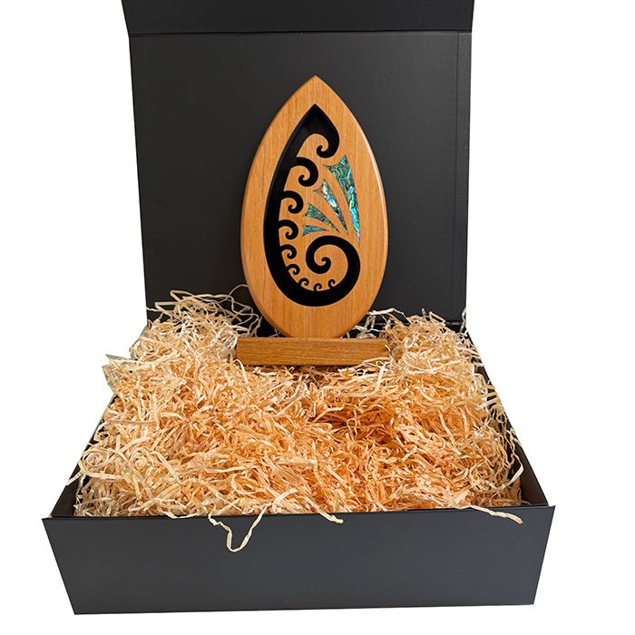 NZ Maori Pacific Rimu Sculptural Koru Trophy - ShopNZ