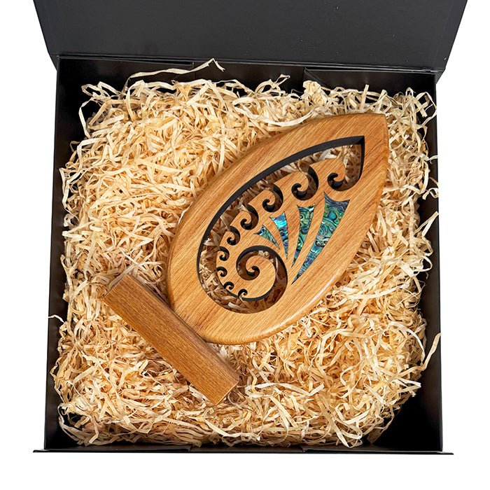 NZ Maori Pacific Rimu Sculptural Koru Trophy - ShopNZ