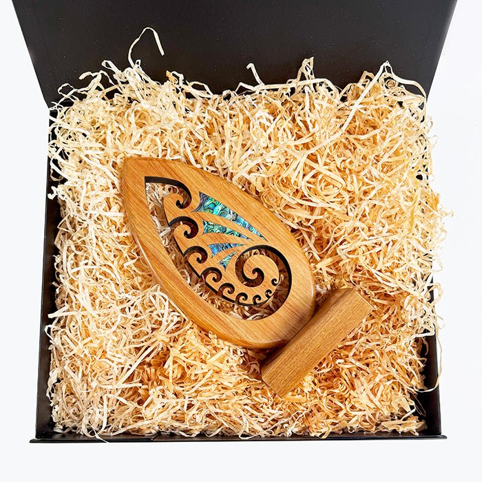 NZ Maori Pacific Rimu Sculptural Koru Trophy - ShopNZ