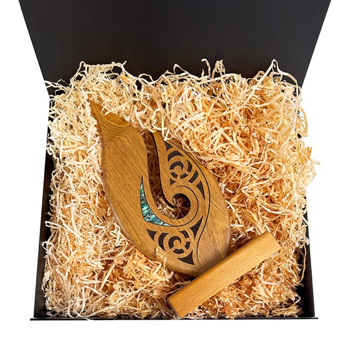 NZ Maori Roimata Koru Pacific Rimu Sculpture Trophy - ShopNZ