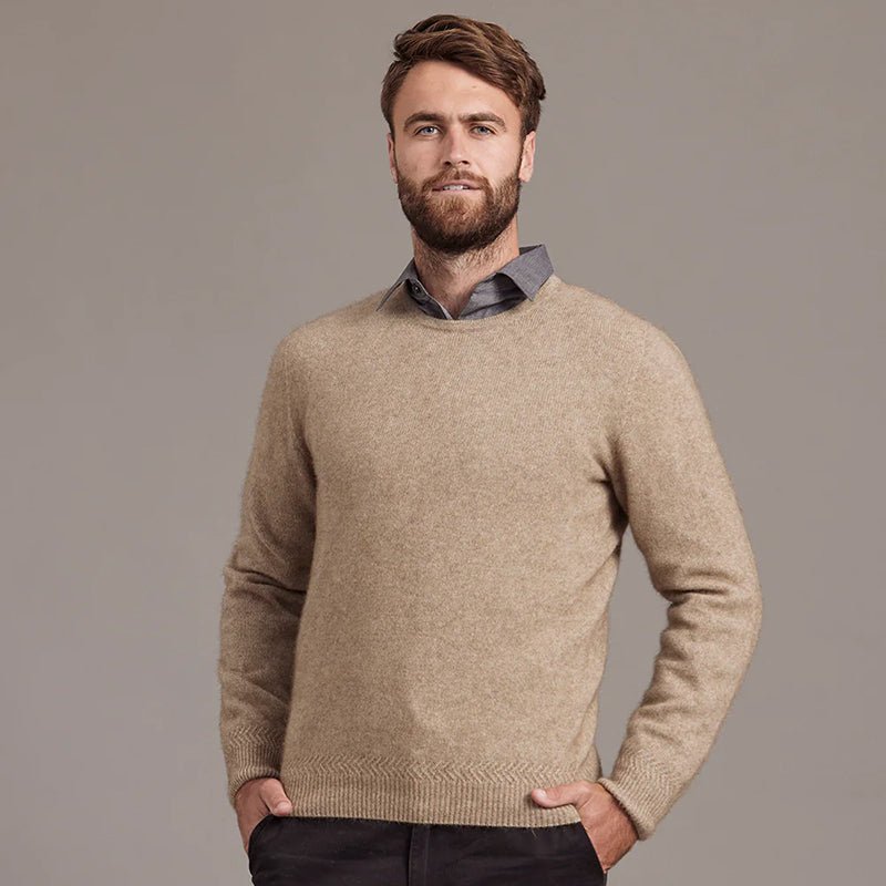 NZ Merino Possum Silk Mens Crew Neck Luxury Sweater - ShopNZ
