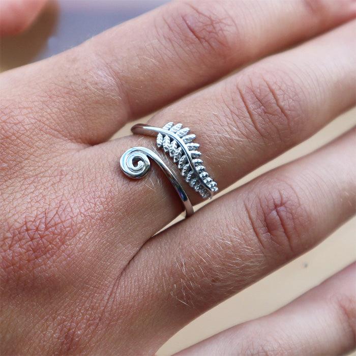 Pretty Adjustable Sterling Silver Koru Fern Ring – ShopNZ
