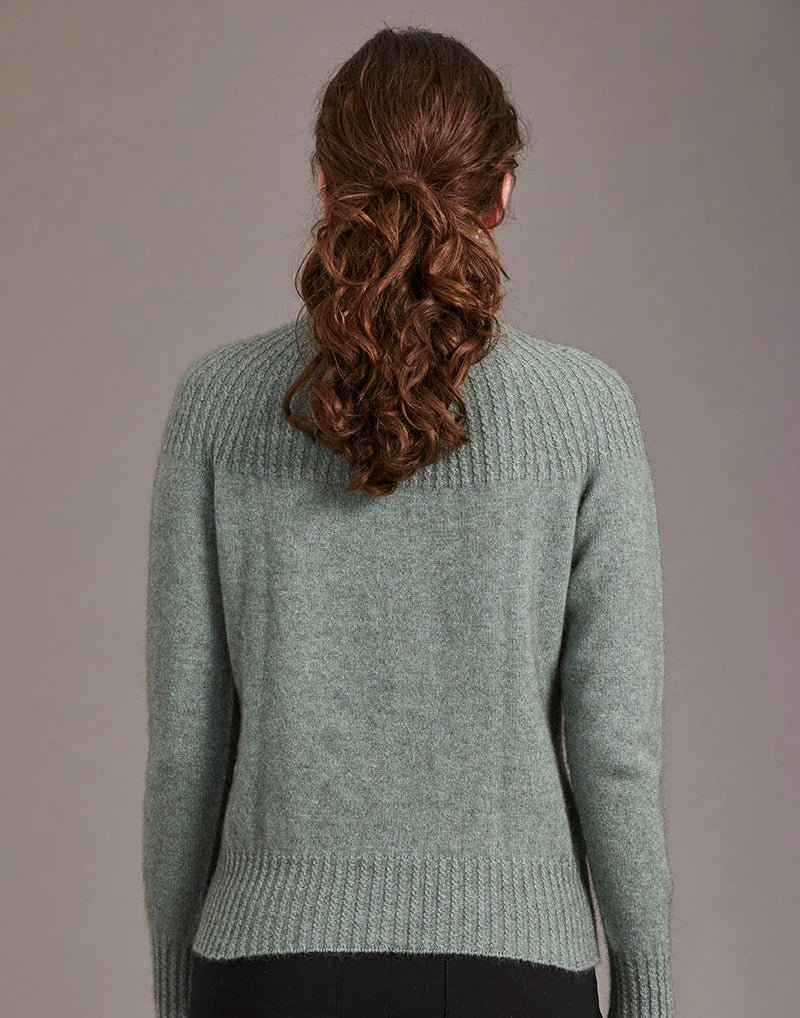 Pretty Merino Possumsilk Yoke Neck Cable Sweater - ShopNZ