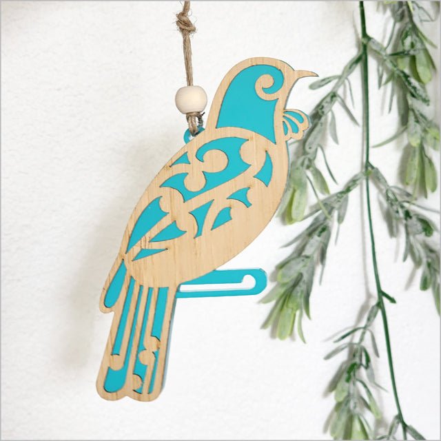 Pretty NZ Koru Tui Bird Christmas Ornament - ShopNZ