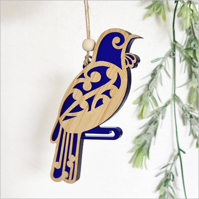 Pretty NZ Koru Tui Bird Christmas Ornament - ShopNZ