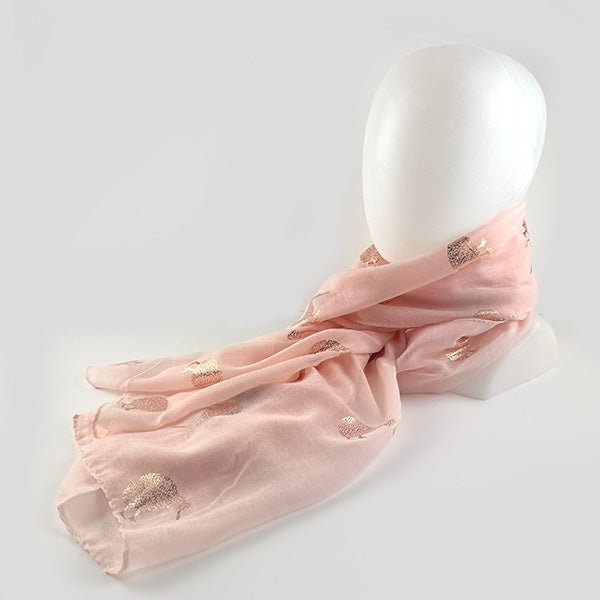 Pretty Soft Pink Scarf with Sparkly Kiwi Birds - ShopNZ