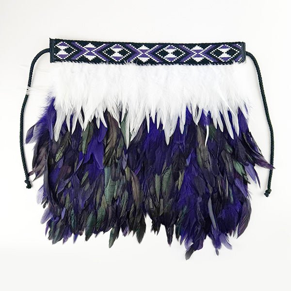 Purple and White Newborn Baby Maori Korowai - ShopNZ