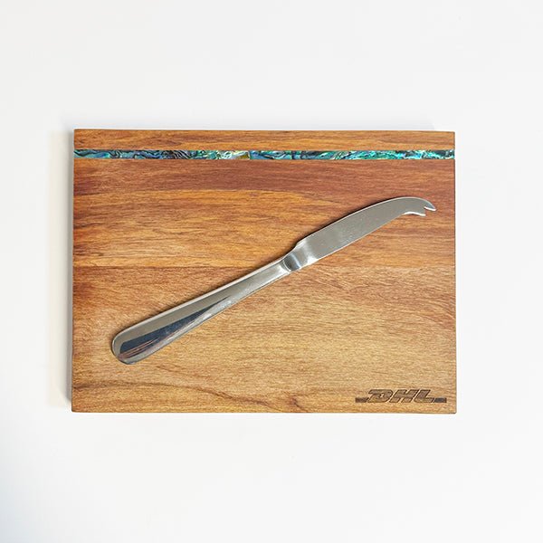 Rimu and Paua Shell Cheese Board with Knife - ShopNZ