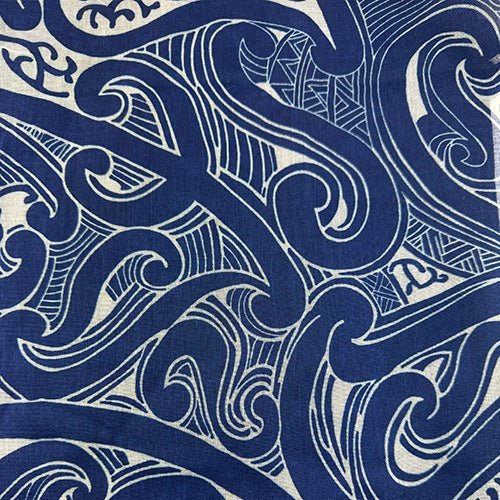 Sapphire Blue Maori Tattoo Design Sarong or Scarf - ShopNZ