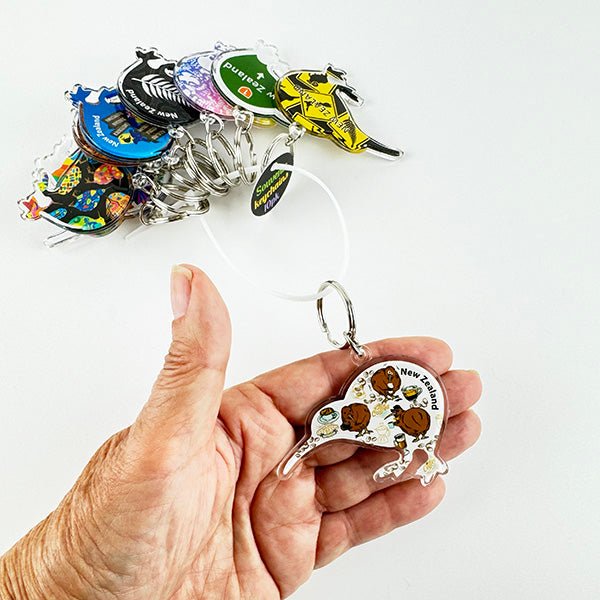 Set of 10 Assorted Kiwi Keyrings - ShopNZ