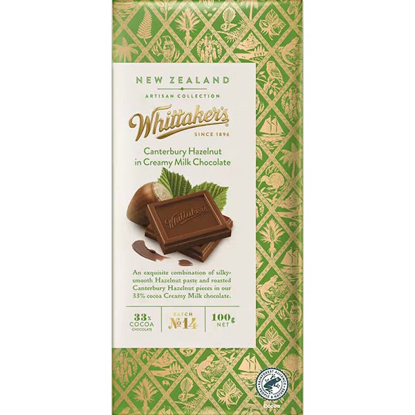 Whittakers Canterbury Hazelnut Creamy Milk Chocolate - ShopNZ