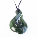 Genuine NZ Greenstone Hook with Koru Necklace - ShopNZ