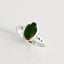 Womens Oval Sterling Silver and Greenstone Ring