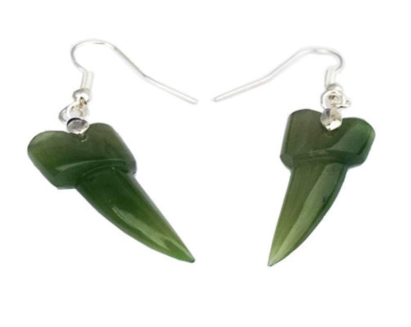 Greenstone Shark Tooth Earrings - ShopNZ