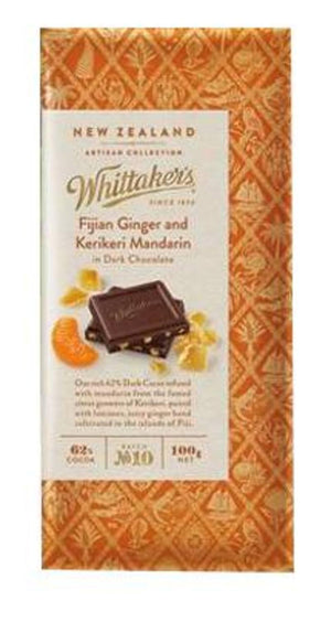 Whittakers Fijian Ginger and Kerikeri Mandarin in Dark Chocolate - ShopNZ