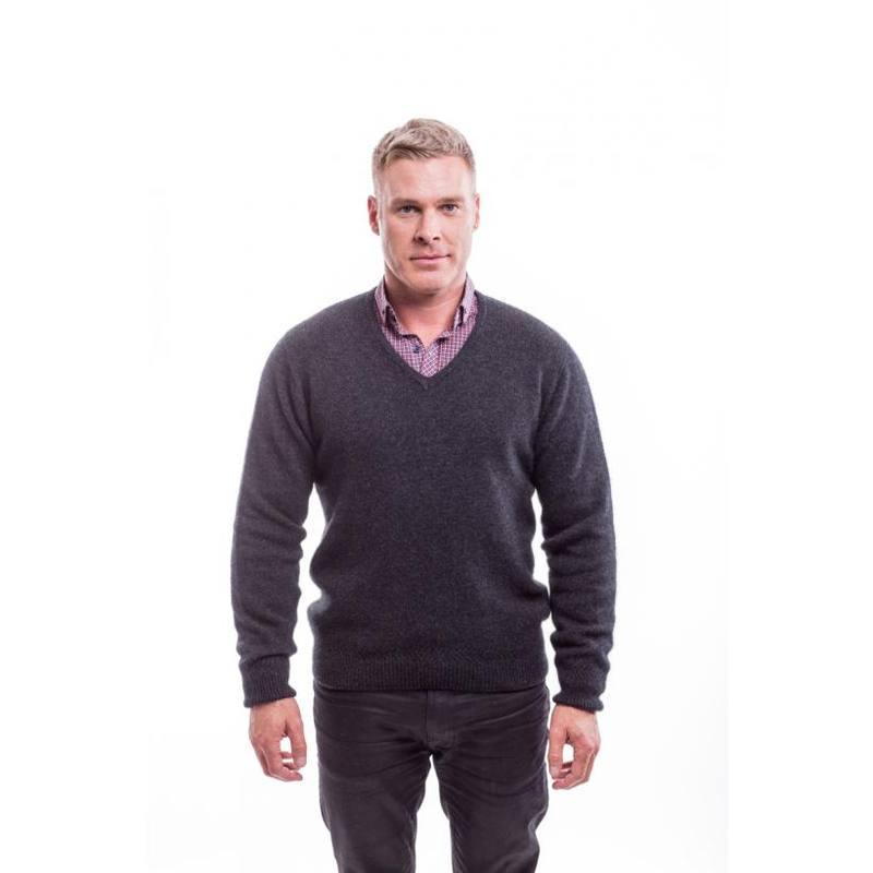 NZ Merino Possum Silk Mens V - neck Sweater - ShopNZ