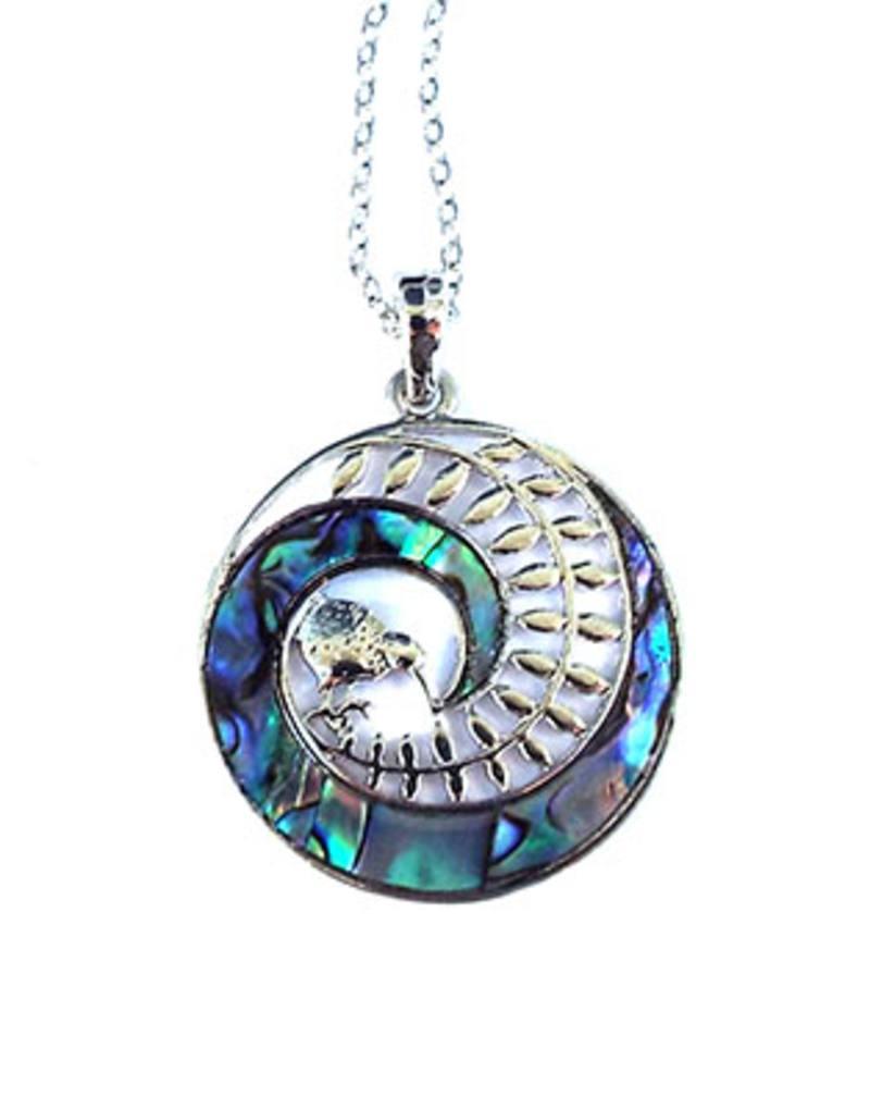 NZ Paua Fern Kiwi Koru Necklace - Boxed - ShopNZ